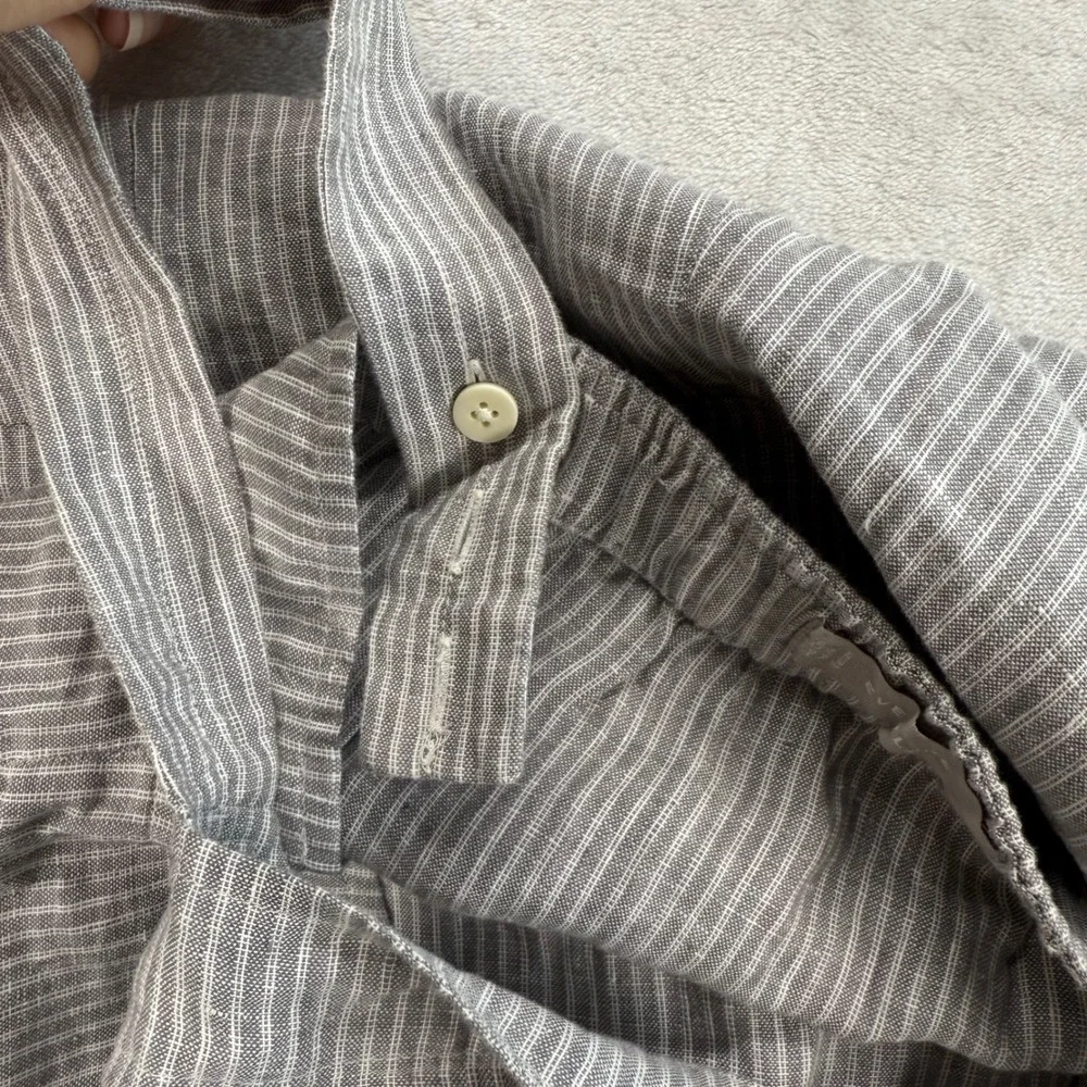 Everlane Linen Striped Jumpsuit Wide Leg Sleeveless Casual Size 10 NWOT- no belt